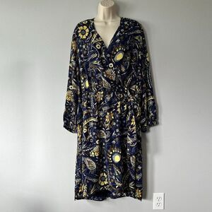 Lands’ End Georgette Printed Faux-Wrap Dress Size 26W